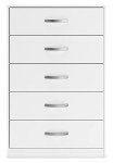Signature Design by Ashley Flannia Casual 5 Drawer Chest of Drawers with Dovetail Construction and Safety Stop, White