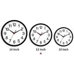 Rohioue 12 Inch Wall Clock Modern Battery Operated Silent Non Ticking Analog for Bedroom Office Living Room Home Kitchen Bathroom(Black)