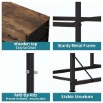 LUMTOK 10-Drawer Dresser, Fabric Storage Dressers for Bedroom, Hallway, Nursery, Closets, Steel Frame, Wood Top, Easy Pull Handle (Rustic Brown)