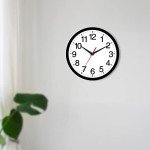 Rohioue 12 Inch Wall Clock Modern Battery Operated Silent Non Ticking Analog for Bedroom Office Living Room Home Kitchen Bathroom(Black)
