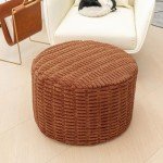 Asuprui Pouf Ottoman Round Ottoman Foot Rest Foot Stool Poufs for Living Room Bean Bag Chair Floor Pouf Storage Solution or Wedding