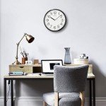 Seiko Non Ticking Home, Office Wall Clock, 12 Inches, Black