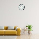 Seiko Non Ticking Home, Office Wall Clock, 12 Inches, Black