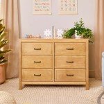 DaVinci Charlie 6-Drawer Baby Dresser - Wooden Double Chest of Drawers for Kids, Boys and Girls - Multi-Purpose Storage Dresser for Bedroom, Nursery, Living Room & Hallway, Easy to Assemble - Honey