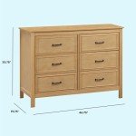 DaVinci Charlie 6-Drawer Baby Dresser - Wooden Double Chest of Drawers for Kids, Boys and Girls - Multi-Purpose Storage Dresser for Bedroom, Nursery, Living Room & Hallway, Easy to Assemble - Honey