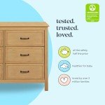 DaVinci Charlie 6-Drawer Baby Dresser - Wooden Double Chest of Drawers for Kids, Boys and Girls - Multi-Purpose Storage Dresser for Bedroom, Nursery, Living Room & Hallway, Easy to Assemble - Honey