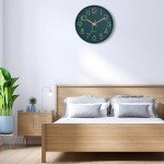 Lumuasky Wall Clock,Battery Operated Modern Analog Silent Non-Ticking Decorative Emerald Clock for School Office Classroom Bedroom Kitchen Living Room Nursery Decor (12 inch)