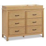 DaVinci Charlie 6-Drawer Baby Dresser - Wooden Double Chest of Drawers for Kids, Boys and Girls - Multi-Purpose Storage Dresser for Bedroom, Nursery, Living Room & Hallway, Easy to Assemble - Honey