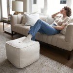 ZICOTO Beautiful Boucle Pouf Ottoman and Foot Rest - Elevate Your Living Room Decor with Lightweight Comfort and Charm - A Round Modern Foam Filled Foot Stool Perfect to Rest Your Feet
