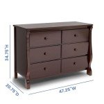 Delta Children Universal 6 Drawer Dresser with Interlocking Drawers - Greenguard Gold Certified, Dark Chocolate