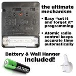 The Ultimate Wall Clock | 14 Inch | Modern | Atomic | Analog | Home | Office | School | Gym | Indoor | Outdoor | Sets Automatically | Unbranded | Classic | Black | Battery Operated | Modern Décor