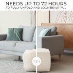 ZICOTO Beautiful Boucle Pouf Ottoman and Foot Rest - Elevate Your Living Room Decor with Lightweight Comfort and Charm - A Round Modern Foam Filled Foot Stool Perfect to Rest Your Feet