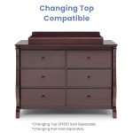 Delta Children Universal 6 Drawer Dresser with Interlocking Drawers - Greenguard Gold Certified, Dark Chocolate