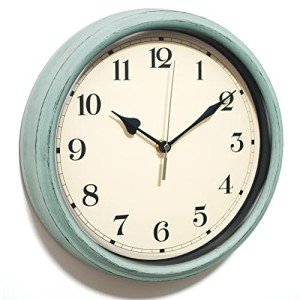 AYRELY® Decorative Vintage Wall Clock - 11Inch Silent Non-Ticking Clocks Battery Operated - Classic Decor for Living Room, Farmhouse, Kitchen, Bedroom, Bathroom (Classic Blue)