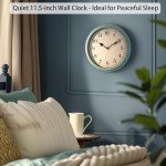 AYRELY® Decorative Vintage Wall Clock - 11Inch Silent Non-Ticking Clocks Battery Operated - Classic Decor for Living Room, Farmhouse, Kitchen, Bedroom, Bathroom (Classic Blue)