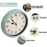 AYRELY® Decorative Vintage Wall Clock - 11Inch Silent Non-Ticking Clocks Battery Operated - Classic Decor for Living Room, Farmhouse, Kitchen, Bedroom, Bathroom (Classic Blue)