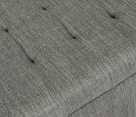 FIRST HILL FHW Arlos Rectangular Fabric Storage Ottoman with Tufted Design - Shadow Gray