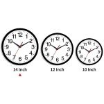Rohioue 14 Inch Wall Clock Modern Battery Operated Silent Non Ticking Large Analog Clock for Living Room Office Home Bedroom Kitchen Bathroom(Black)
