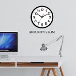 Rohioue 14 Inch Wall Clock Modern Battery Operated Silent Non Ticking Large Analog Clock for Living Room Office Home Bedroom Kitchen Bathroom(Black)