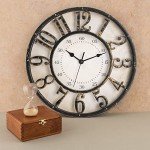 ZOOFOX 12 Inch Retro Wall Clock, Silent Non-Ticking Battery Operated Movement Decorative Round Quartz Wall Clock, Raised 3D Arabic Numeral Clock for Home, Living Room, Kitchen, Office