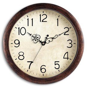 KECYET Wall Clock 10 Inch Vintage Wall Clocks Battery Operated Quartz Silent Non-Ticking Retro Rustic Style Clock Decorative for Kitchen,Bathroom, Living Room, Home Office (Bronze)