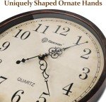 Geevon Retro Silent 12 Inch Wall Clock Non Ticking, Rustic Vintage Clock Quartz Decorative, Battery Operated Wall Clock for Kitchen/Office/Classroom/Bedroom/Living Room Decor
