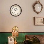 Geevon Retro Silent 12 Inch Wall Clock Non Ticking, Rustic Vintage Clock Quartz Decorative, Battery Operated Wall Clock for Kitchen/Office/Classroom/Bedroom/Living Room Decor