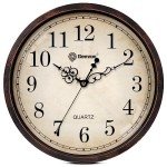 Geevon Vintage 14" Silent Wall Clock Non Ticking Analog Wall Clock Quartz Decorative Battery Operated Clock for Bedroom/Living Room/Kitchen/Office Decor