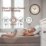 Geevon Vintage 14" Silent Wall Clock Non Ticking Analog Wall Clock Quartz Decorative Battery Operated Clock for Bedroom/Living Room/Kitchen/Office Decor