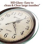 Geevon Vintage 14" Silent Wall Clock Non Ticking Analog Wall Clock Quartz Decorative Battery Operated Clock for Bedroom/Living Room/Kitchen/Office Decor