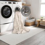 Art&Tuft Washable Rugs 8x10, Anti-Slip Backing Abstract 8x10 Rug, Stain Resistant Rugs for Living Room, Foldable Machine Washable Area Rug (TPR53-Beige, 8'x10')