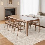 Art&Tuft Washable Rugs 8x10, Anti-Slip Backing Abstract 8x10 Rug, Stain Resistant Rugs for Living Room, Foldable Machine Washable Area Rug (TPR53-Beige, 8'x10')