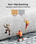 AMADA HOMEFURNISHING 8x10 Washable Area Rug, Low-Profile Large Area Rug with Non-Slip Backing & Durable Edge Binding, Vintage Large Rugs for Living Room, Bedroom, Dinning Room