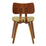 Armen Living Jaguar Mid Century Modern Dining Accent Chair for Kitchen Table Desk Vanity in Green Fabric and Walnut Wood Finish