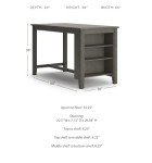 Signature Design by Ashley Caitbrook Rustic Counter Height Dining Table with Storage, Dark Gray