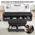Weture Modular Sectional Sofa with Storage, U Shaped Sectional Couch for Living Room, Convertible Modular Sofa Couch with Ottomans, High Supportive & Soft Sponge, 6 Seat, Darkgrey