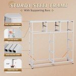 WLIVE White Dresser for Bedroom with 10 Drawers, Chest of Drawers with Side Pockets and Hooks, PU Storage Dresser, Sturdy Metal Frame, Drawers Organizer Unit for Living Room, Hallway, Closet