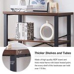 HOMBAZAAR 3 Tier Bookshelf,Rustic Brown Industrial Book Shelf,Engineered Wood and Metal Deep Bookcases,Low Shelf Bookcase for Living Room,Office,Bedroom and Kitchen