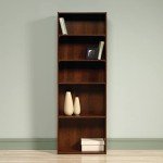 Sauder Beginnings 5-Shelf Bookcase, Bookshelf with Adjustable Storage Shelves, in Brook Cherry