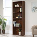 Sauder Beginnings 5-Shelf Bookcase, Bookshelf with Adjustable Storage Shelves, in Brook Cherry