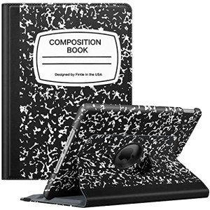 Fintie Rotating Case for iPad 9th Generation (2021) / 8th Generation (2020) / 7th Gen (2019) 10.2 Inch - 360 Degree Rotating Stand Cover with Pencil Holder, Auto Wake Sleep, Black Composition Book