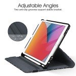 Fintie Rotating Case for iPad 9th Generation (2021) / 8th Generation (2020) / 7th Gen (2019) 10.2 Inch - 360 Degree Rotating Stand Cover with Pencil Holder, Auto Wake Sleep, Black Composition Book