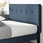 ZINUS Omkaram Upholstered Platform Bed Frame, Mattress Foundation, Wood Slat Support, No Box Spring Needed, Easy Assembly, King, Navy