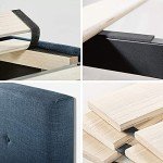 ZINUS Omkaram Upholstered Platform Bed Frame, Mattress Foundation, Wood Slat Support, No Box Spring Needed, Easy Assembly, King, Navy