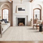 Valenrug Washable Rugs 6x9 - Ultra Thin Stain Resistant 6x9 Rugs for Living Room, Non Slip Backing 0.25" Low Pile Rugs for Bedroom, Folable Machine Washable Area Rug (6x9, Beige)