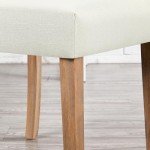 Yaheetech Dining Chairs Set of 2 Fabric Upholstered Tufted Button Parsons Kitchen Dining Room Chairs with Solid Wood and Padded Seat, Beige