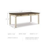 Signature Design by Ashley Bolanburg Farmhouse Dining Table with Drawers, Seats up to 6, Whitewash