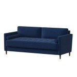 Studio Living® Lexington Sofa, Mid-Century Modern, Pocket Coil Comfort, Easy Assembly, Woven Fabric, Navy Blue