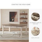 Signature Design by Ashley Bolanburg Farmhouse Dining Table with Drawers, Seats up to 6, Whitewash