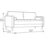 Studio Living® Lexington Sofa, Mid-Century Modern, Pocket Coil Comfort, Easy Assembly, Woven Fabric, Navy Blue